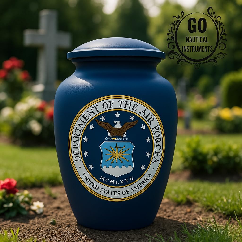 Beautiful Air Force Keepsake Cremation Urn for Human Ashes - Adult Keepsake Funeral Urn Handcrafted