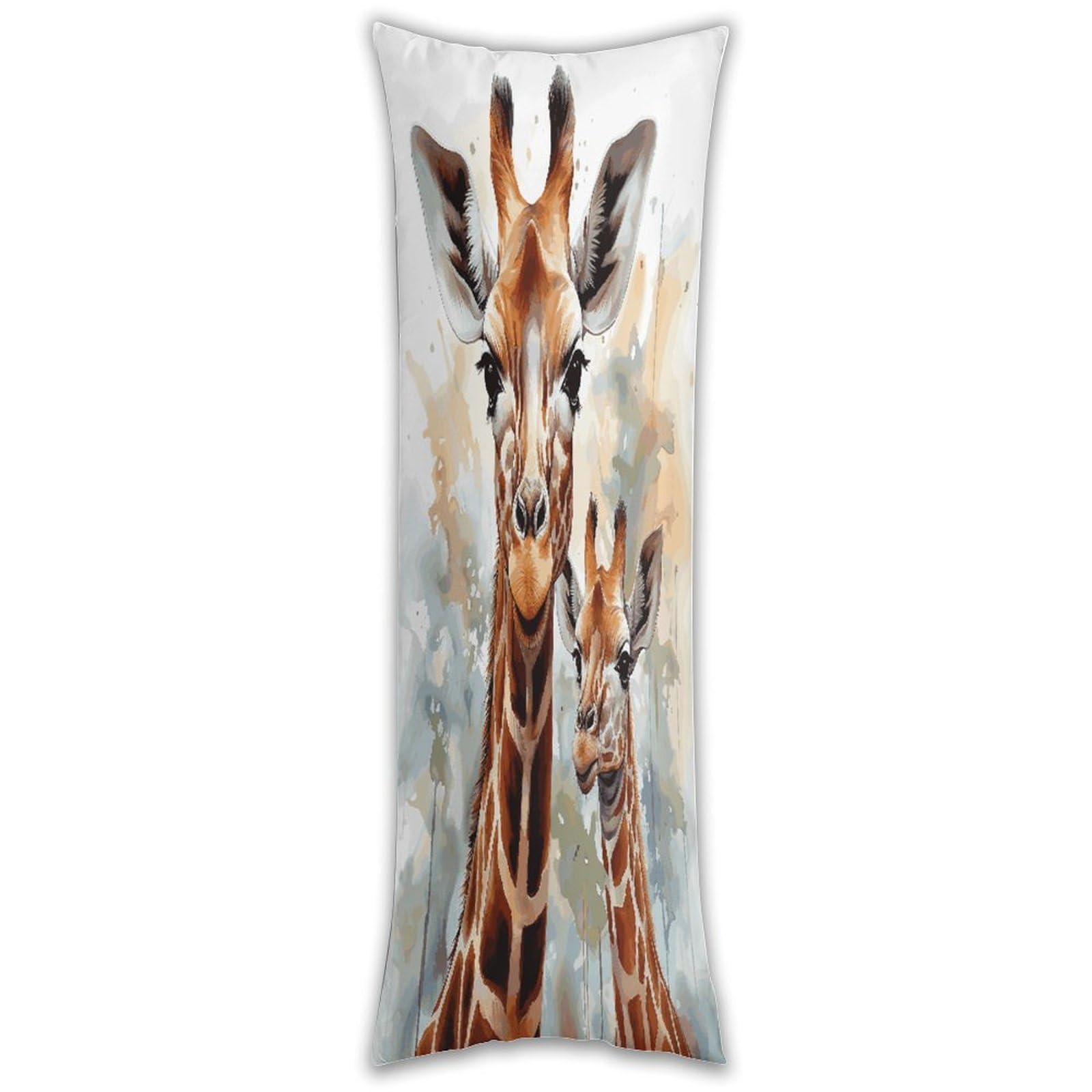 Watercolor Deer Giraffe Pillow Cases Breathable Vertical Long Pillowcase Body Pillowcase with Hidden Zipper Closure Soft and Cozy Pillow Cover 20x54 Inches for Bedroom Couch