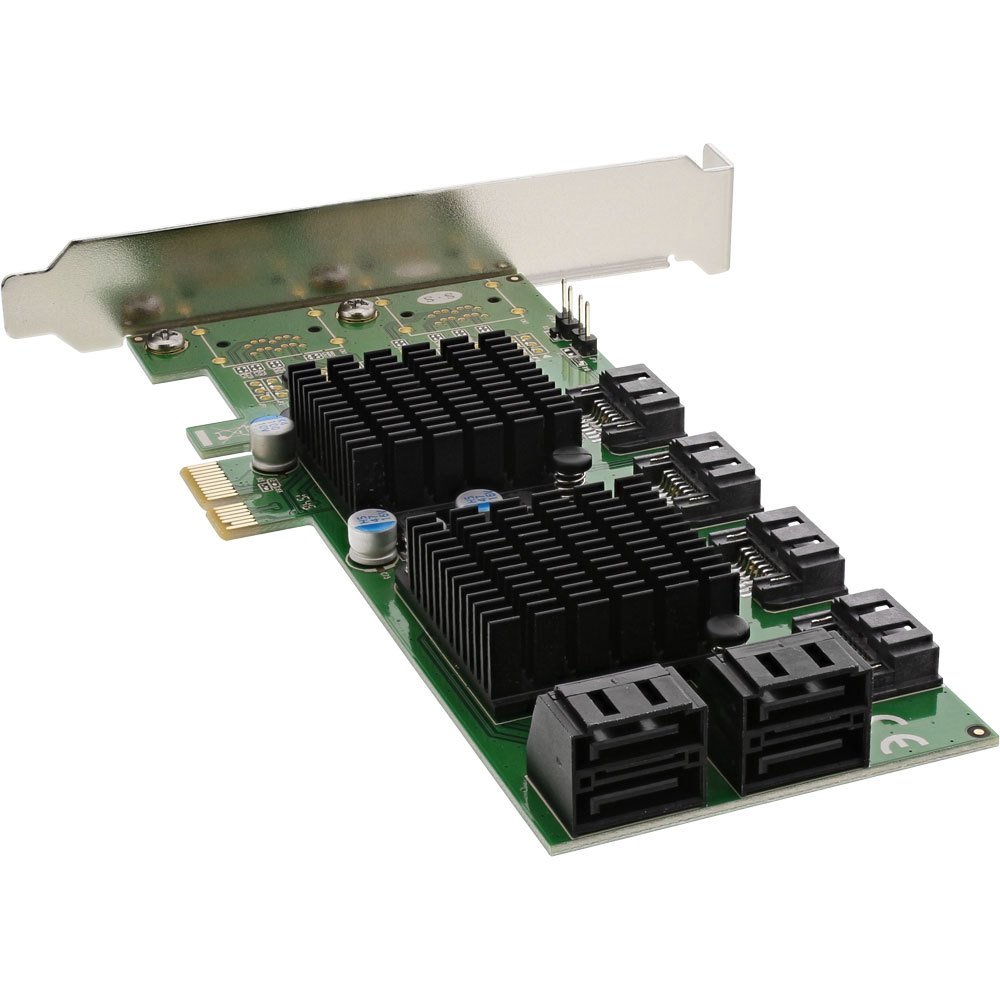 InLine 19055 kontroler SATA 8 SATA 6 Gb/s karta PCIe 2 gniazda uchwyt niski profil, czarny