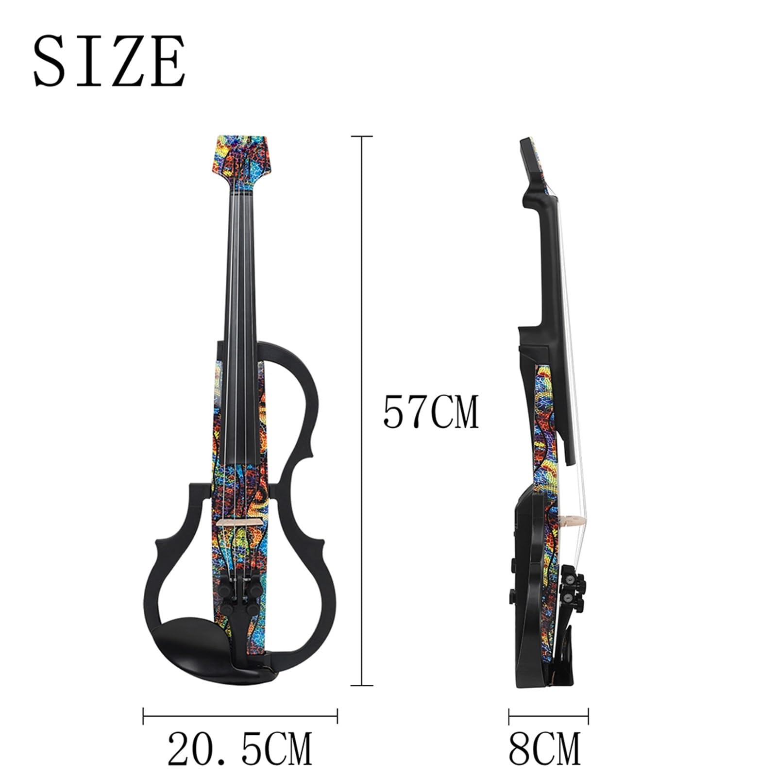 Skrzypce Instrumenty Muzyczne Skrzypce Elektryczne Bezgłowe 4/4 Z Smyczkiem Futerałem Podpórką Na Ramię Kablem Słuchawkowym I Akcesoriami