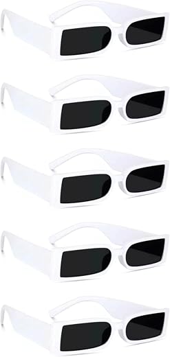 PC Star | Full Rim Square Branded Latest and Stylish Sunglasses | 100% UV Protected | Men &amp; Women | Medium | White Frame/B...