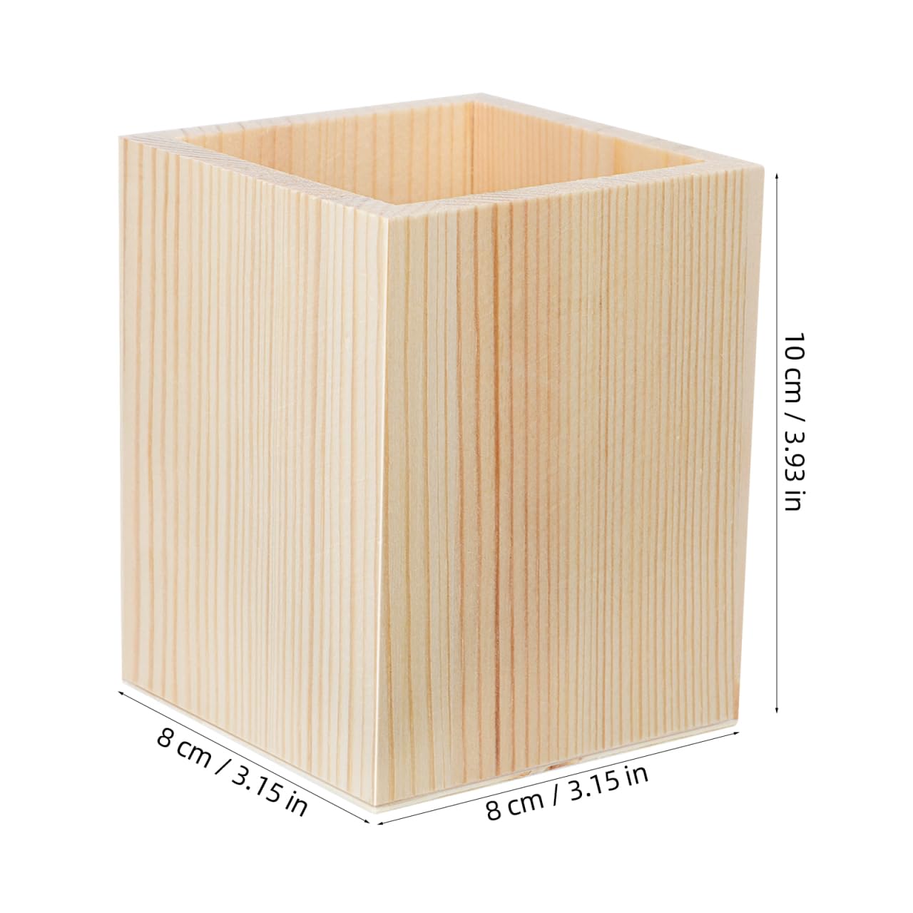 Amosfun Porte-Stylo En Bois Vierge Lot De 4 Pot À Stylo Bureau Inachevé À Peindre Organisateur De Bureau Polyvalent Pour Rangement Crayons Et Pinceaux 3.94 Pouces