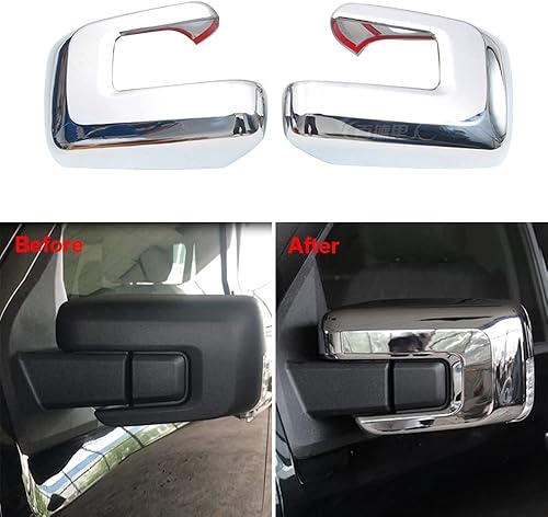 Miniatura 2 de Riloer Cubierta de espejo de puerta cromada de fibra de carbono, cubierta de espejo de puerta lateral, cubierta de espejo retrovisor, protección