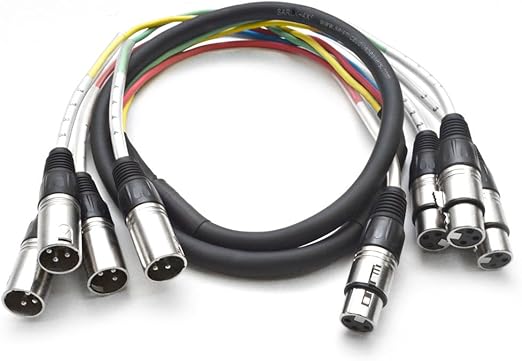 Seismic Audio - 4 Channel XLR Snake Cable - 5 Feet Long - Pro Audio Snake for Live Live, Recording, Studios, and Gigs - Patch, Amp, Mixer, Audio Interface 5'