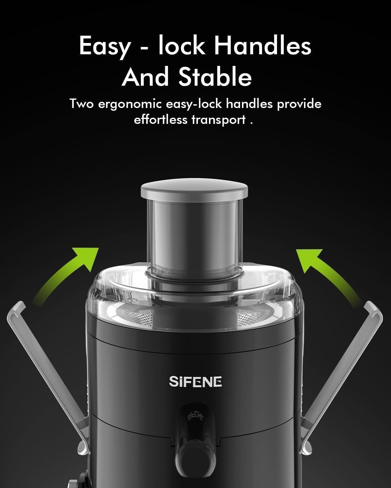 Extractor centrífugo compacto, máquina de jugo para verduras y frutas con ajuste de 3 velocidades, sin BPA, fácil de limpiar, color negro 7
