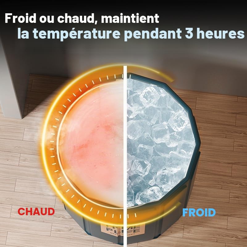 Simcat Baignoire Portable Pour Adultes, Baignoire De Bain De Glace Pliable Pour L'Entraînement À L'Eau Froide Et La Récupération (80x65 cm, Blanc)