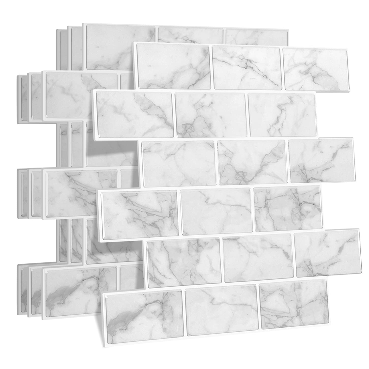 Buy STICKGOO 10Sheet Peel and Stick Backsplash, Marble Look Subway