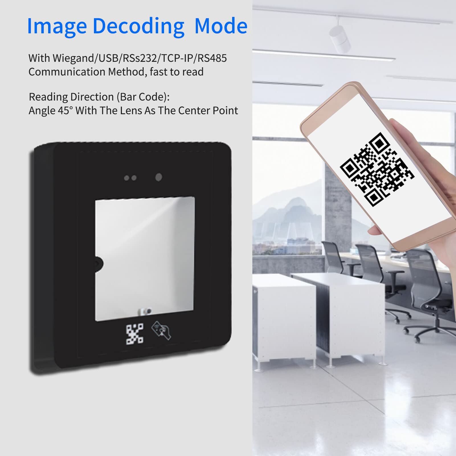 Lettore di codici a barre integrato Modulo di scansione cablato Lettore di schede RFID Codice a barre ad alta velocità Connessione USB per codice QR 1D 2D per supermercato Magazzino Negozio al