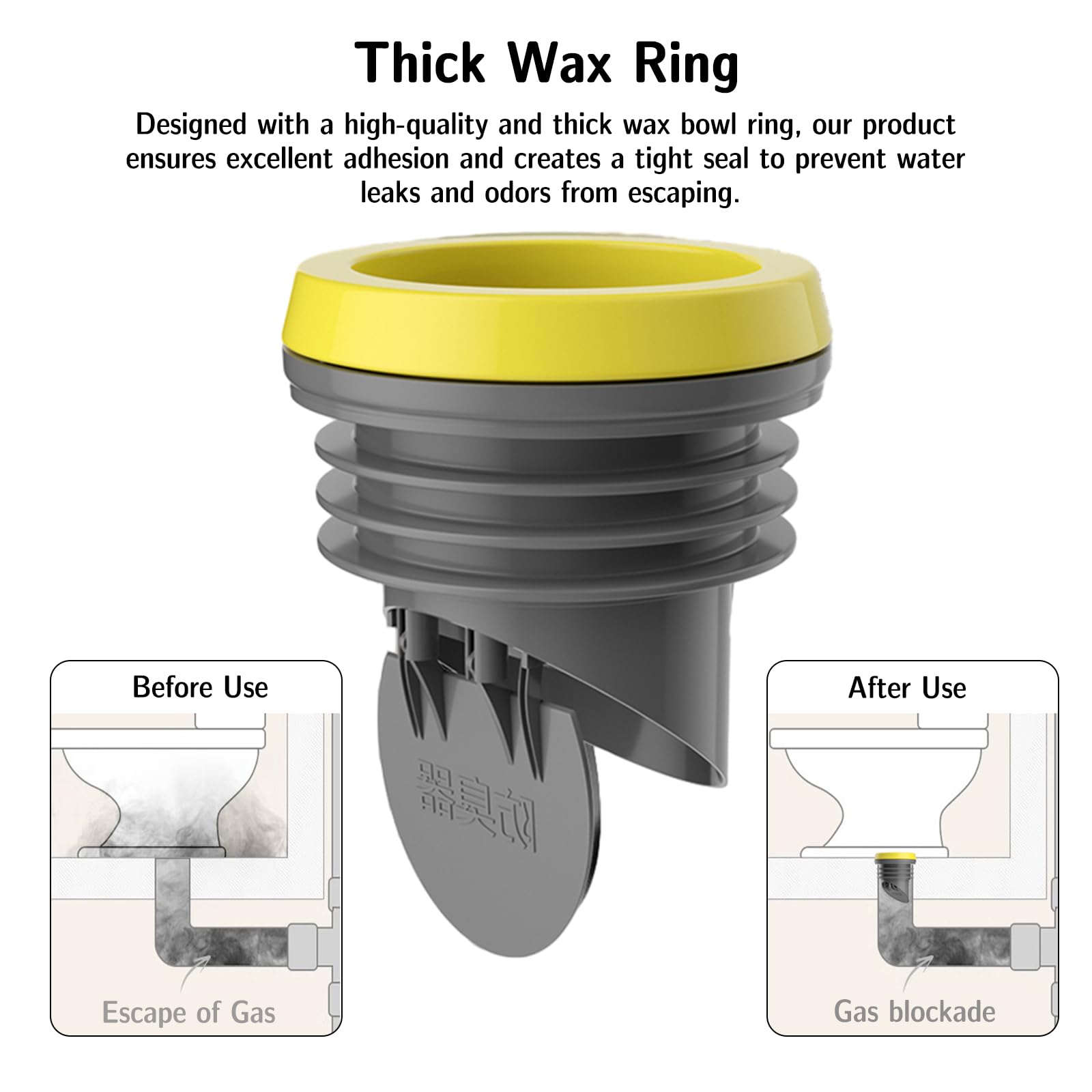 Uxcell Toilet Bowl Wax Seal Kit – Extra Thick Wax Ring With Stainless Steel Bolts, Fits 3-Inch Waste Lines, Odor & Leak Proof (1 Kit)