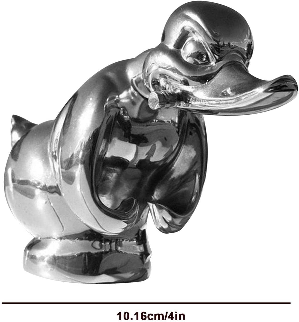 Angry Duck Auto-KüHlerfigur Auto-Fronthauben-Aufkleber Auto-Armaturenbrett-Dekor Ente DekorationszubehöR(Silver)