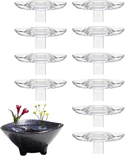 2025 Creative Floating Floral Arrangement Holder, 2025 Innovative Floating Flower Display Stand, 10/20/30pcs Clear Acrylic Floating Flower Bowl Stem Holder, Modern Floating Vase Pedestal Stand (10pcs-S)
