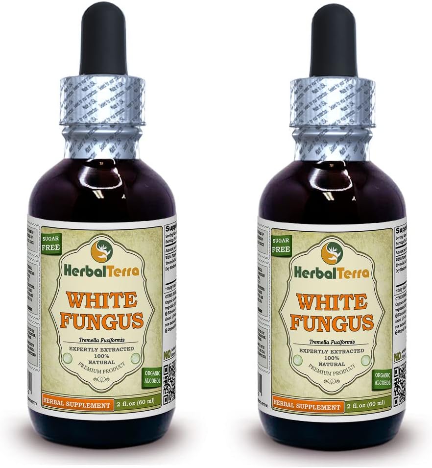 Herbal Terra LLC White Fungus (Tremella Fuciformis) Dried Mushroom Liquid Extract, Certified 4x4 oz