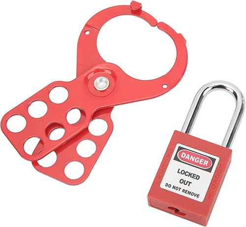 Miniatura 6 de Sonew Kit de etiquetado de bloqueo con cerrojo de seguridad, cerraduras Red Loto, llaves de etiqueta de candado Loto, a prueba de manipulaciones,