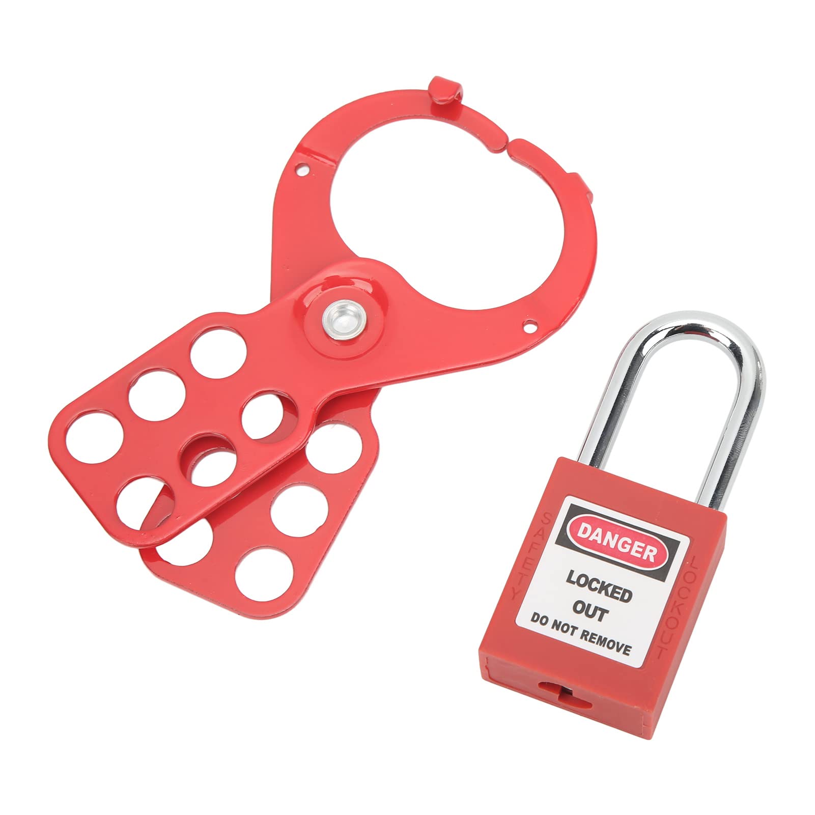 Lockout-Tagout-Kit mit Sicherheitshaspe Vorhängeschloss Loto-Tag-Schlüsseln Manipulationssicher für Industrieanlagen(1 5 Zoll/38 mm Bügel)