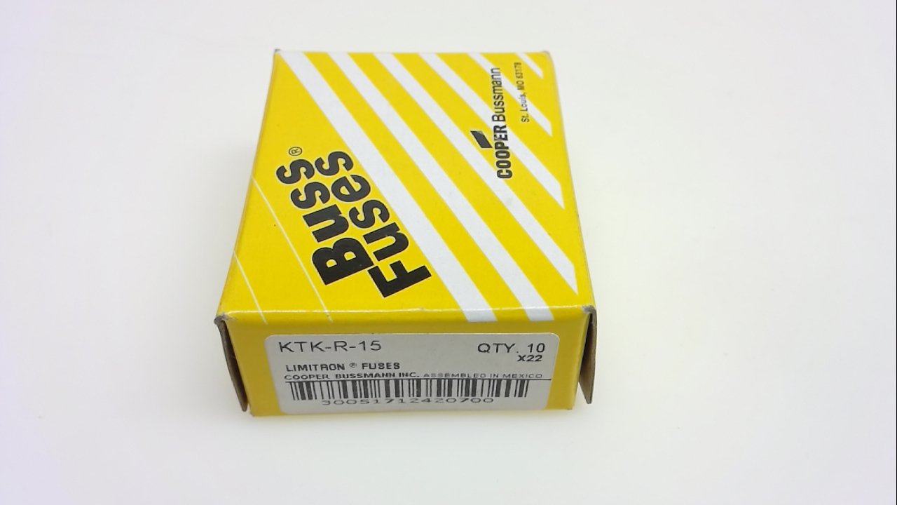 Bussmann KTK-R-15 -Pack Of 10- Series Cc, Fast-Acting Fuse, 600Vac Ktk-R-15 -Pack Of 10- Series Cc