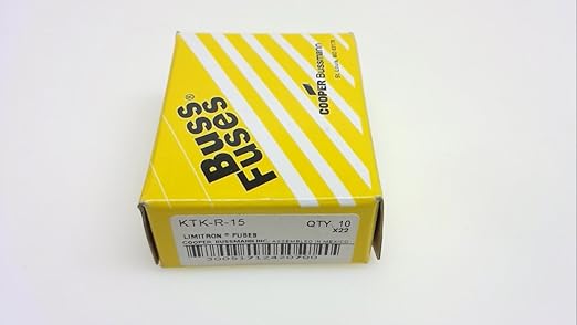 Bussmann KTK-R-15 -Pack Of 10- Series Cc, Fast-Acting Fuse, 600Vac Ktk-R-15 -Pack Of 10- Series Cc