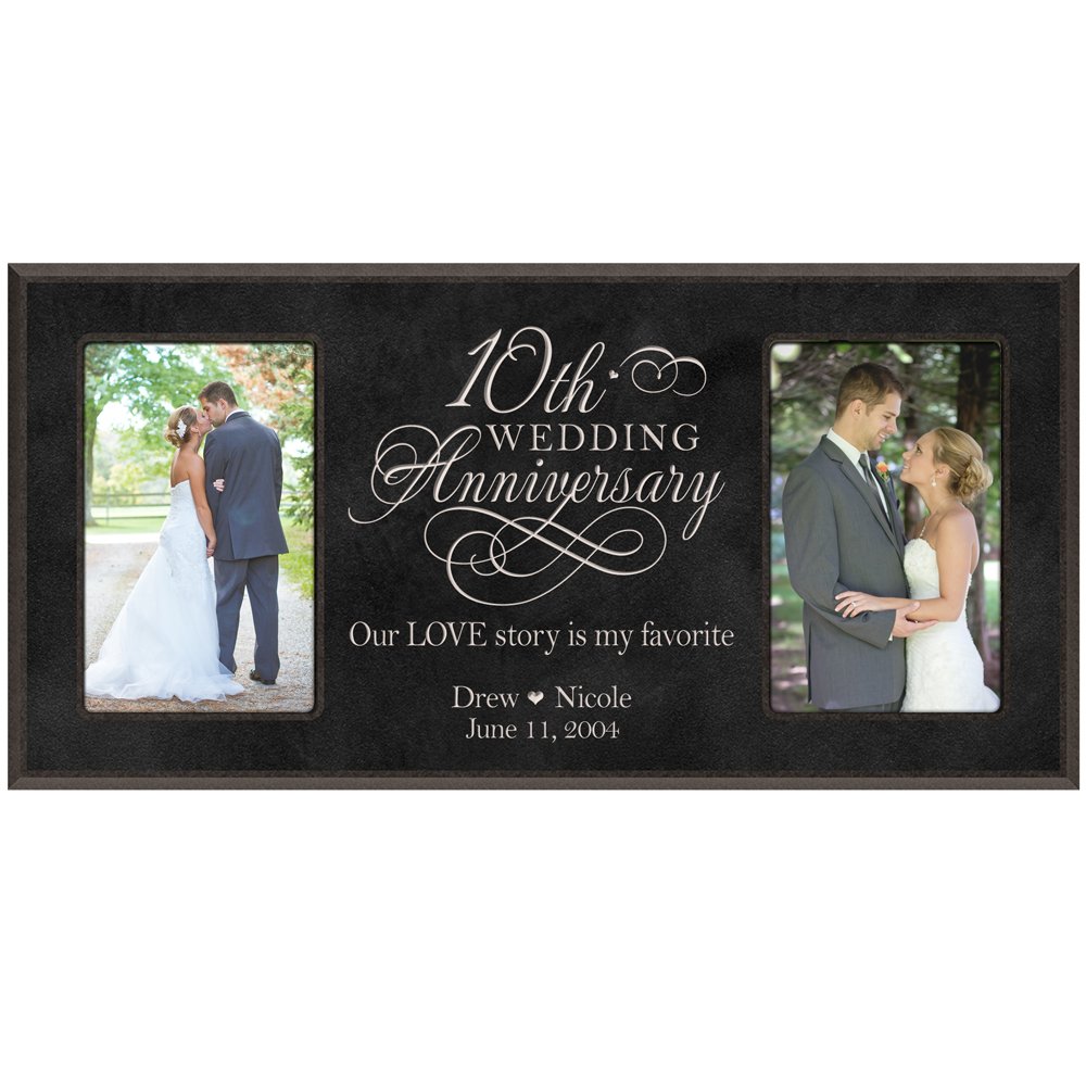 LifeSong Milestones 10th Anniversary Picture Frame Gift Personalized 10th Wedding Anniversary with C