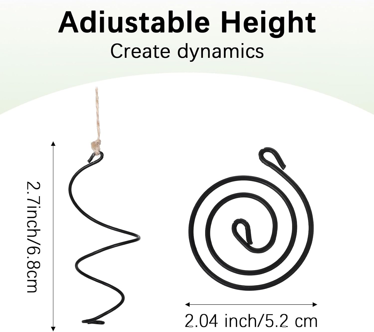 6 Pcs Hanging Air Plant Holder Air Plant Hanger Set Adjustable Rust-Resistant Iron Rings with Jute Ropes, Soilless Plants Stand Tillandsia Succulent Display Container for Home Office Decor