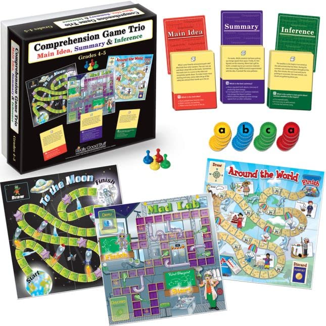Really Good Stuff Comprehension Game Trio: Main Idea, Summary & Inference - Grades 4-5, Assorted