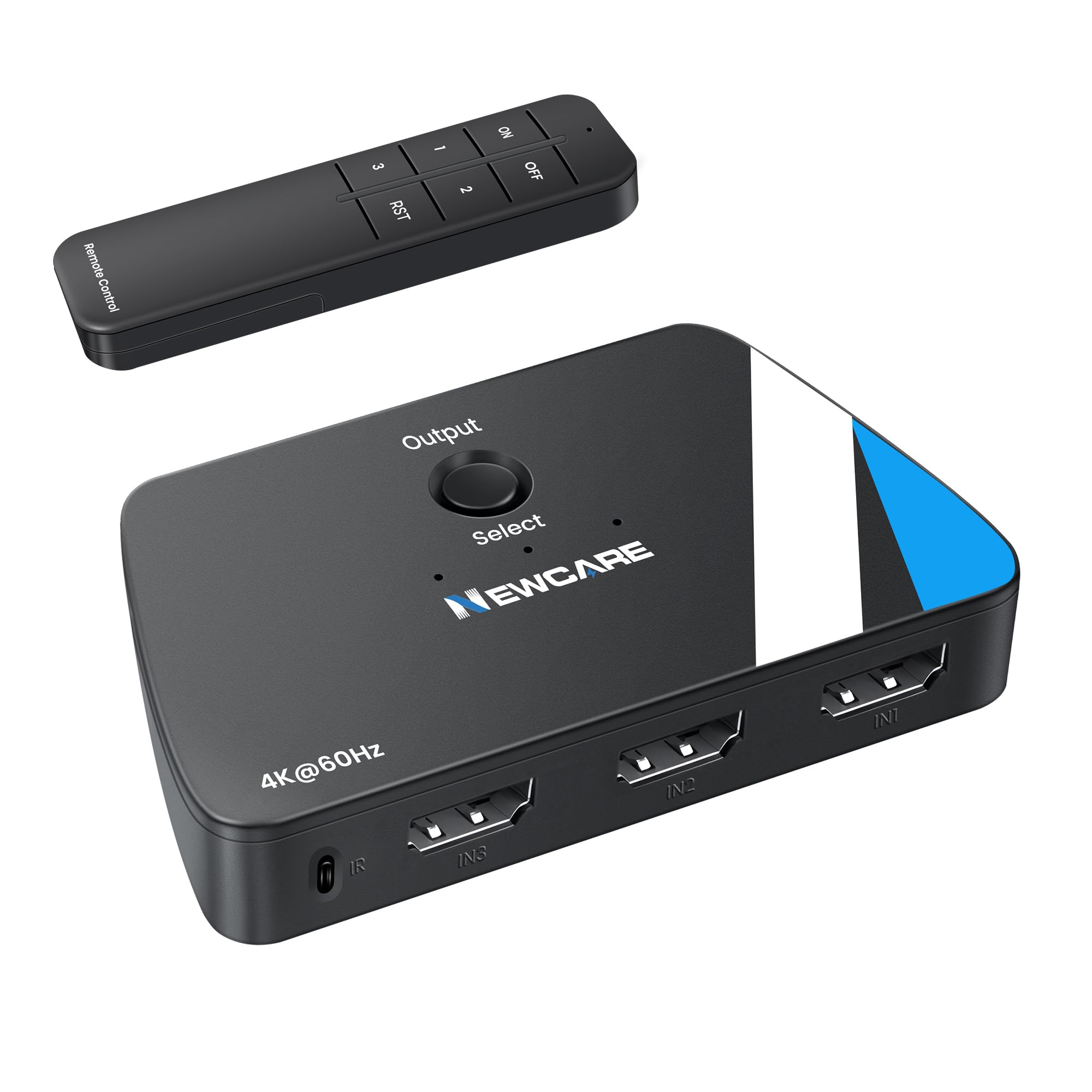 Photo 1 of NEWCARE HDMI Switch 3 in 1 Out, 4K@60Hz HDMI Splitter with Remote, HDMI Switcher Support HDCP2.2 Dolby HDR10+ VRR 3D, Compatible with TV PS5/4 Xbox Laptops PC Projector Blu-ray Player