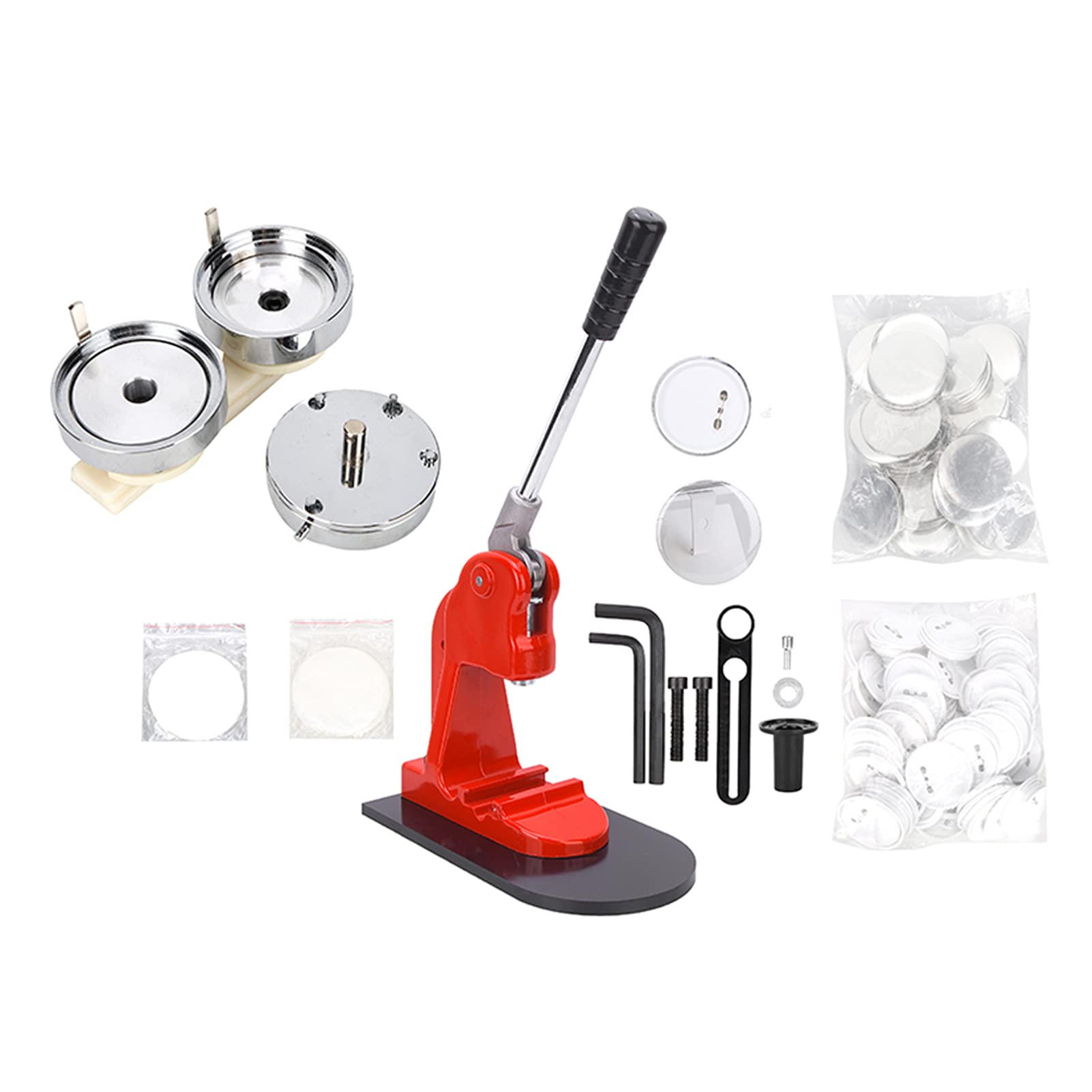 Máquina para fabricar insignias de 37 mm |Fabricante de botones ergonómico con 500 juegos de suministros |Fácil de operar para aficionados al bricolaje/eventos/pequeñas empresas