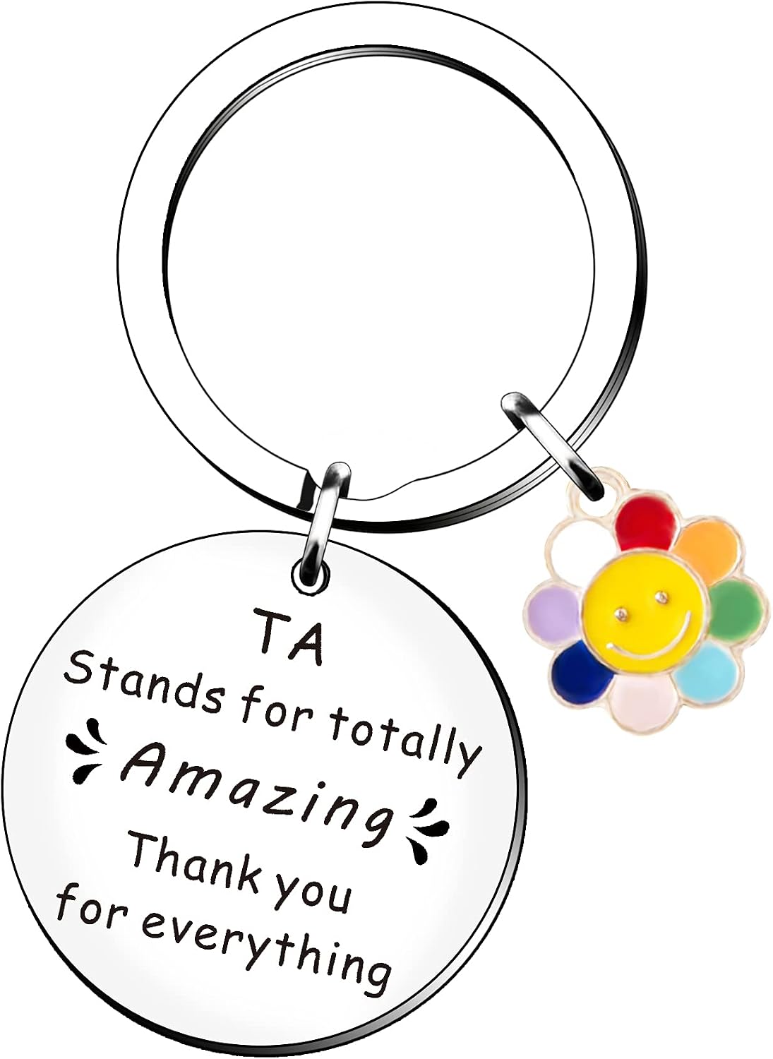 SMARGO Thank You Best Teacher Assistant Gifts For Women Keyring Keychain TA Stands For Totally Amazing Thank You For Everything