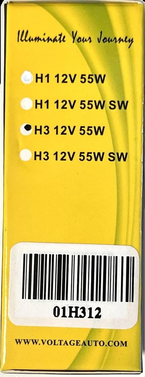 Voltage Automotive H3 Light Bulb (10 Pack) - Standard Replacement For High Beam Low Beam Fog Lights