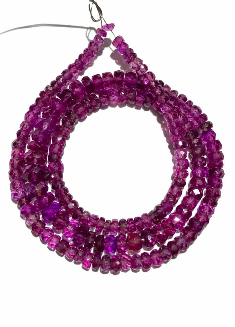 Saphir rose naturel violet en perles facettées de 4-6mm : l'authenticité sans faille pour vos bijoux