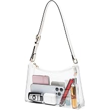 Wuflyover Clear Bag for Stadium Events, Clear Purse Shoulder Bag for Women