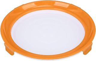 Stackable Plastic Food Preservation Tray, Stackable Vacuum Sealing Food Storage Tray for Kitchen, Fridge Shelf Organizer (Orange)