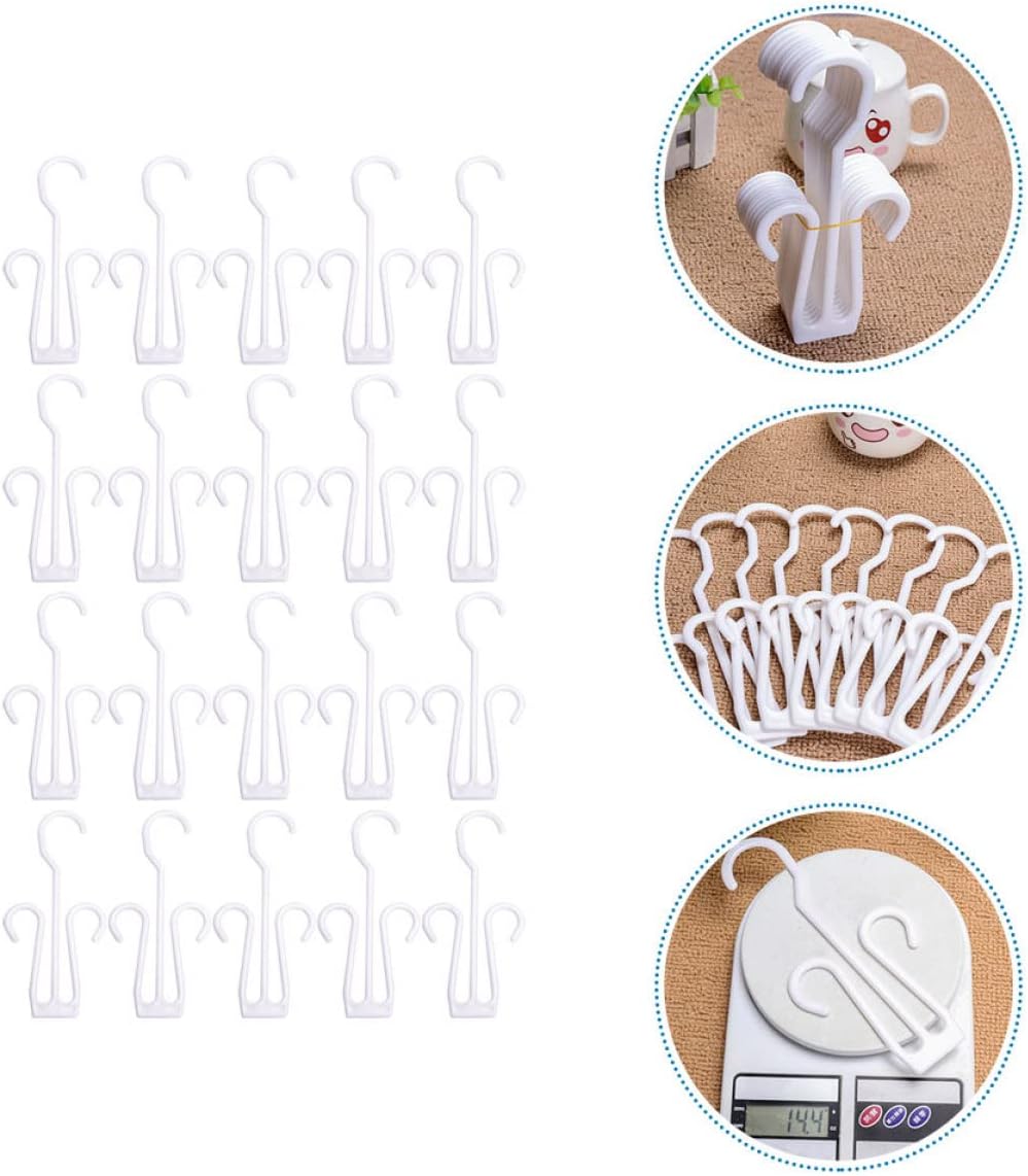 Alipis 20pcs White Plastic Shoe Hanging Hooks for Travel Mall Use