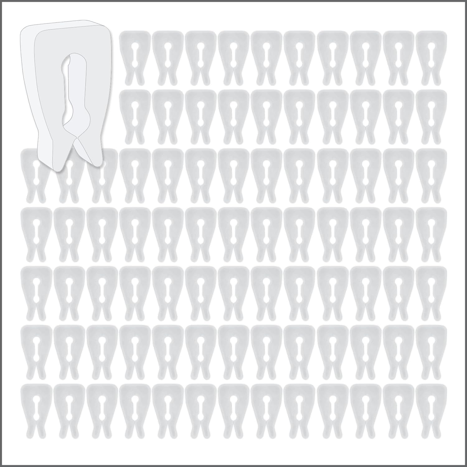 300 Pack Inventory Control Clips, Peg Hook Product Stoppers, Fits .15" to .25" Diameter Plastic or Metal Hooks, Product Display Control, Pegboard Accessories