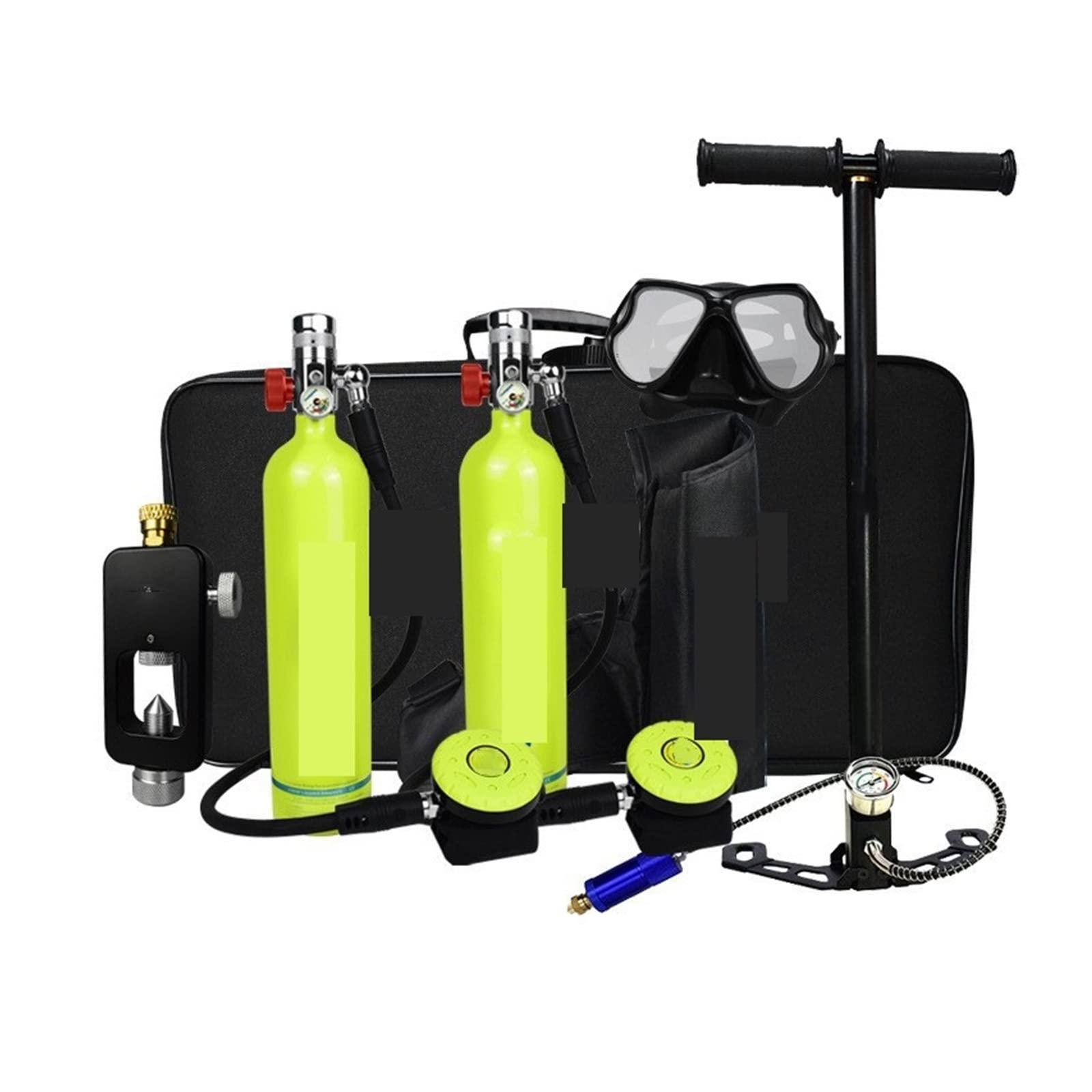 Portable Dive Cylinder, Outdoor Recreation Diving Respirator Underwater Swimming Supplies Portable Equipment(Package A Green)