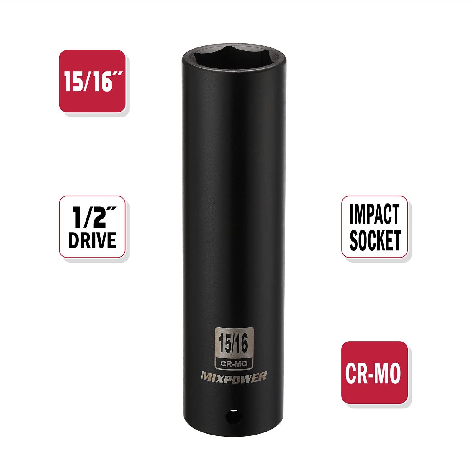 1 Inch Drive Deep Ipact Socket Set, Cr-o 6-Point (1-Inch - 2-Inch