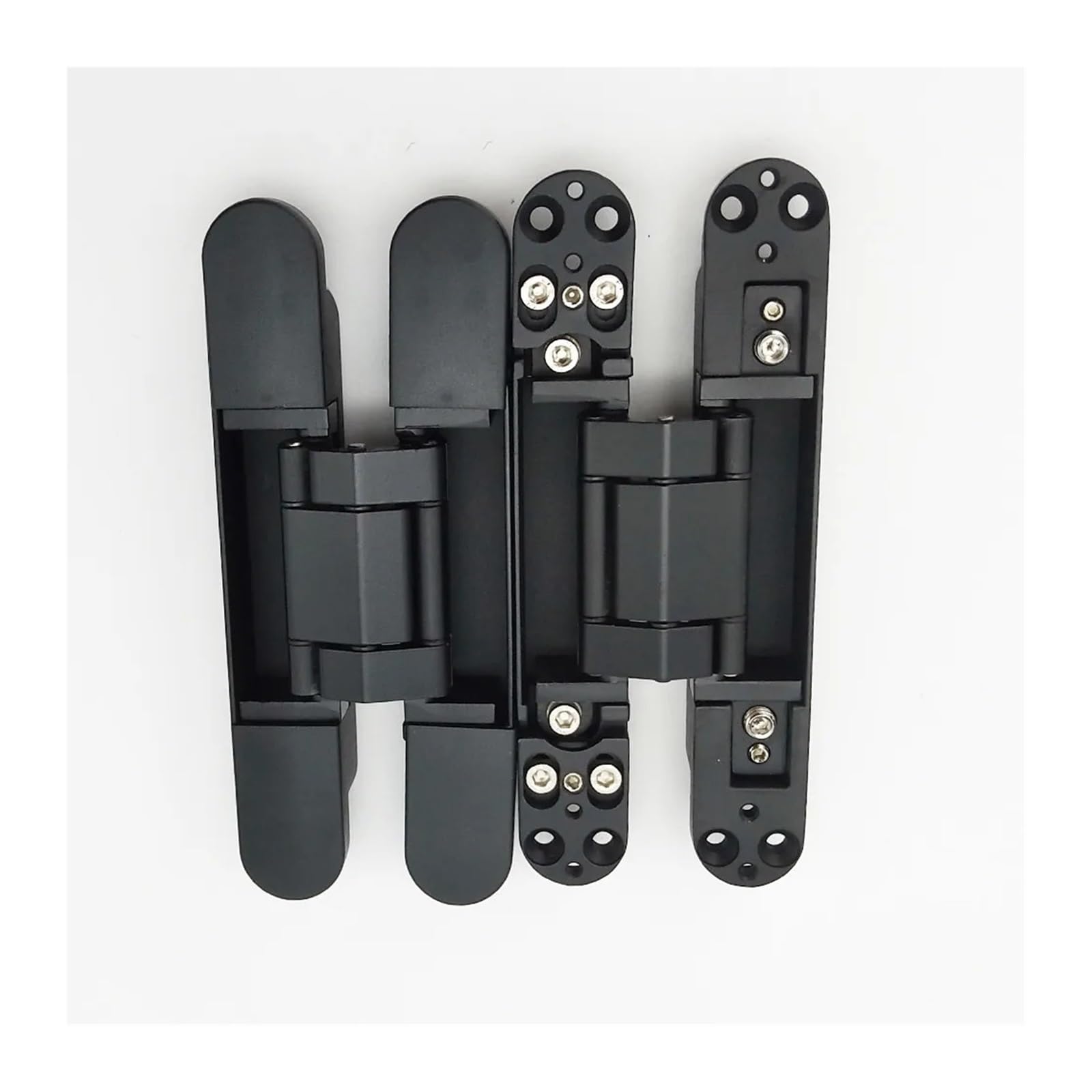 CXFCIHFT 2PCS 80KG Casement Gate Heavy Duty Black Hidden Hinge Home Improvement Accessories 3D Adjustable Wood Door Conceal Hinge(Black)