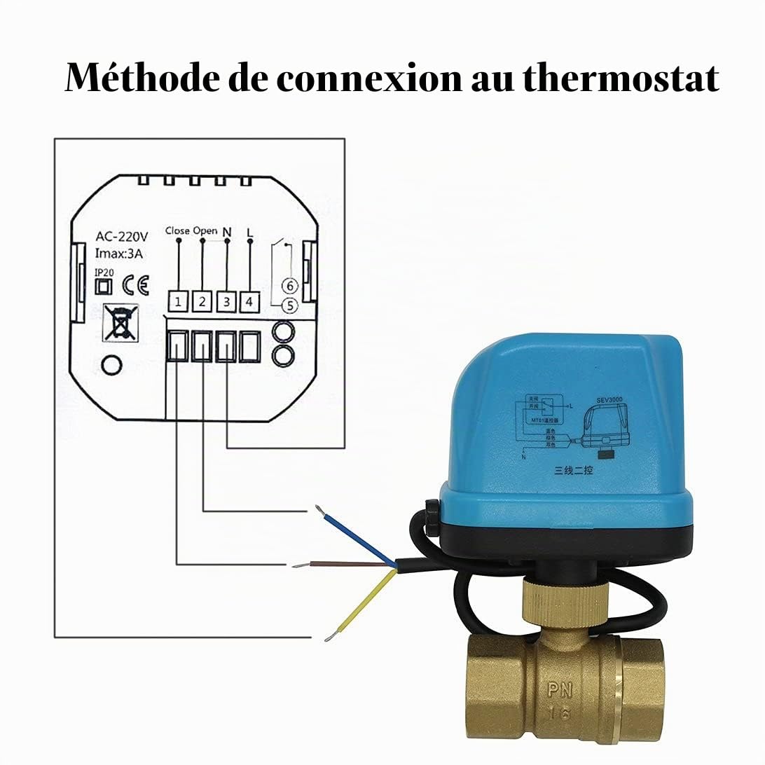 vanne motorisée 2 Voies 1/2 3/4 1 1-1/4 Pouce electrovanne AC220v Eau vanne Electrique