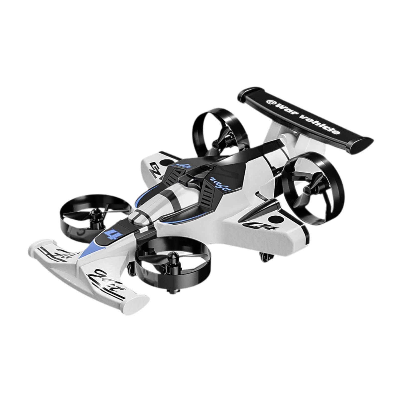 Mini Drone RC 2 in 1 per Auto Giocattolo, con Telecomando, Aeroplano Telecomandato per Ragazzi, Ragazze E, Bianco