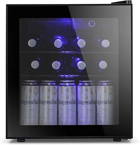 Antarctic Star Mini refrigerador Refrigerador de 70 latas de bebidas con puerta de vidrio para cerveza, refrescos o vino, dispensador de bebidas