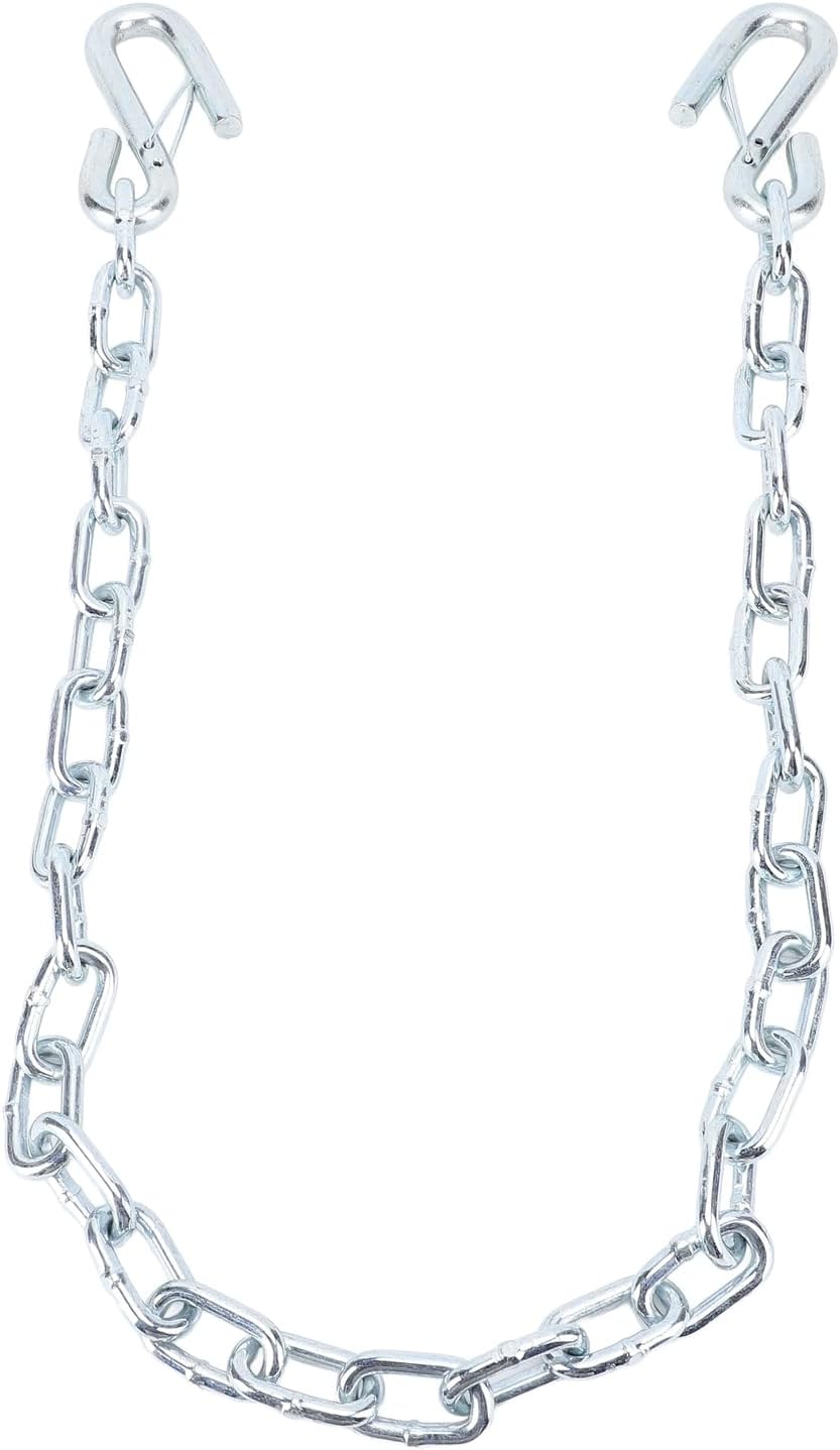 Trailer Safety Chain 1m Length Metal with S Hooks 3500lbs Capacity - High Strength Stretch Proof, Secure Coupling for Trailer and RV Towing