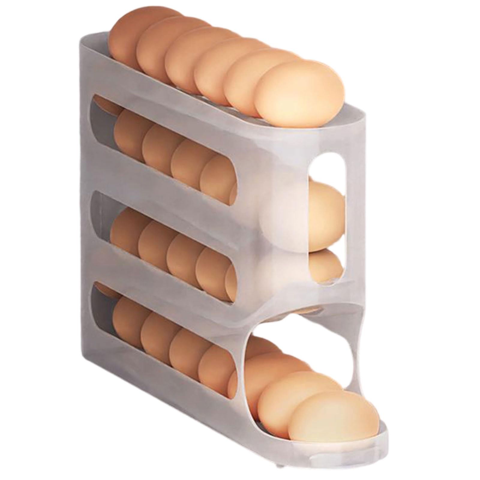 Intelligent 4 Layer Eggs Keeper with Fall Proof Designs and Quick Identification Fridge Organizers for Hassle Release Storage Eggs Tray