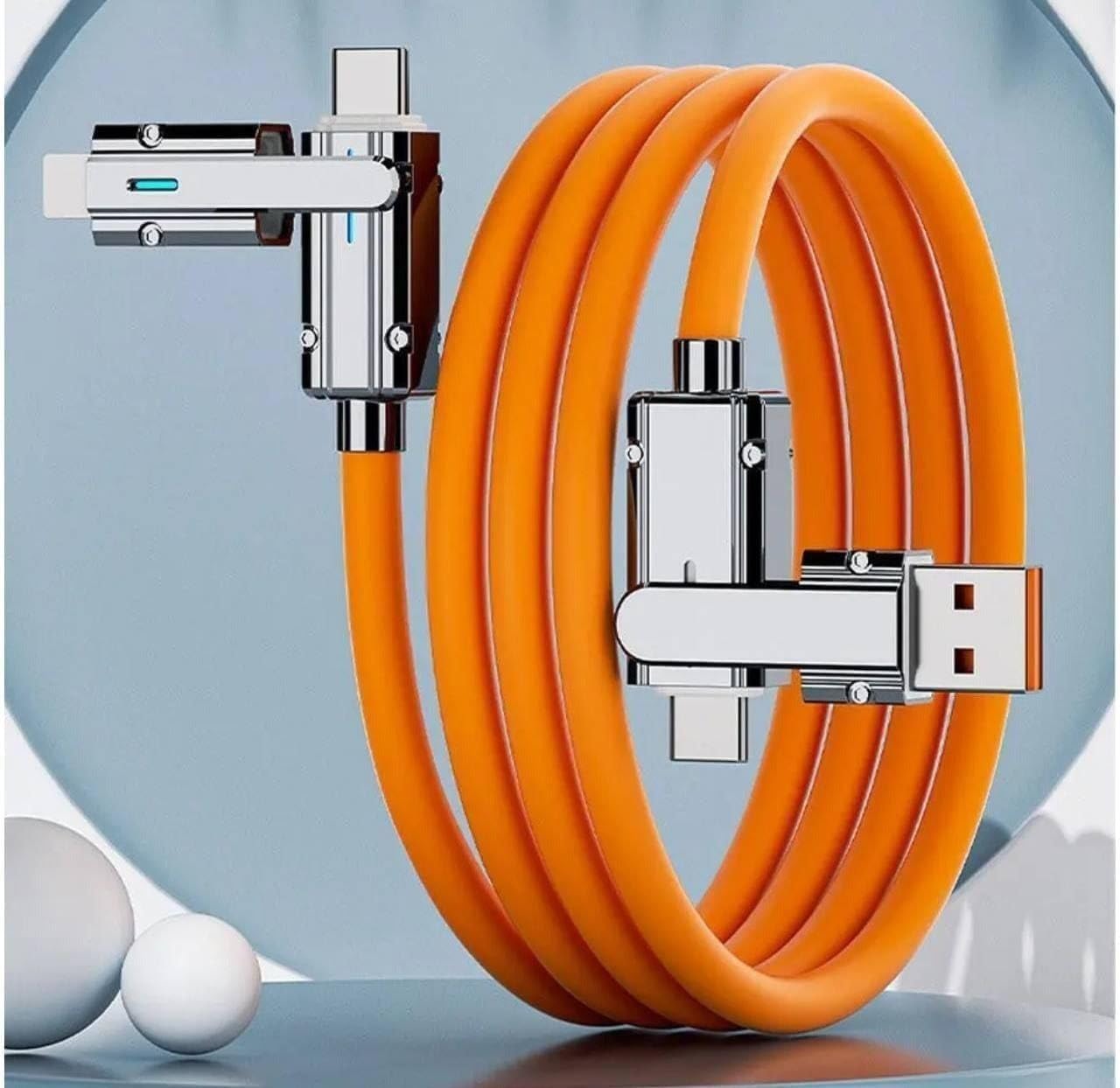 OBIXO Data Cable Multipurpose Type-C Retractable USB Cable with USB Port, Fast Charging Portable Cord for Travel and Outdoor Use, Cable & Accessories with USB Type-C, iOS (3 In 1 Fast Multi)
