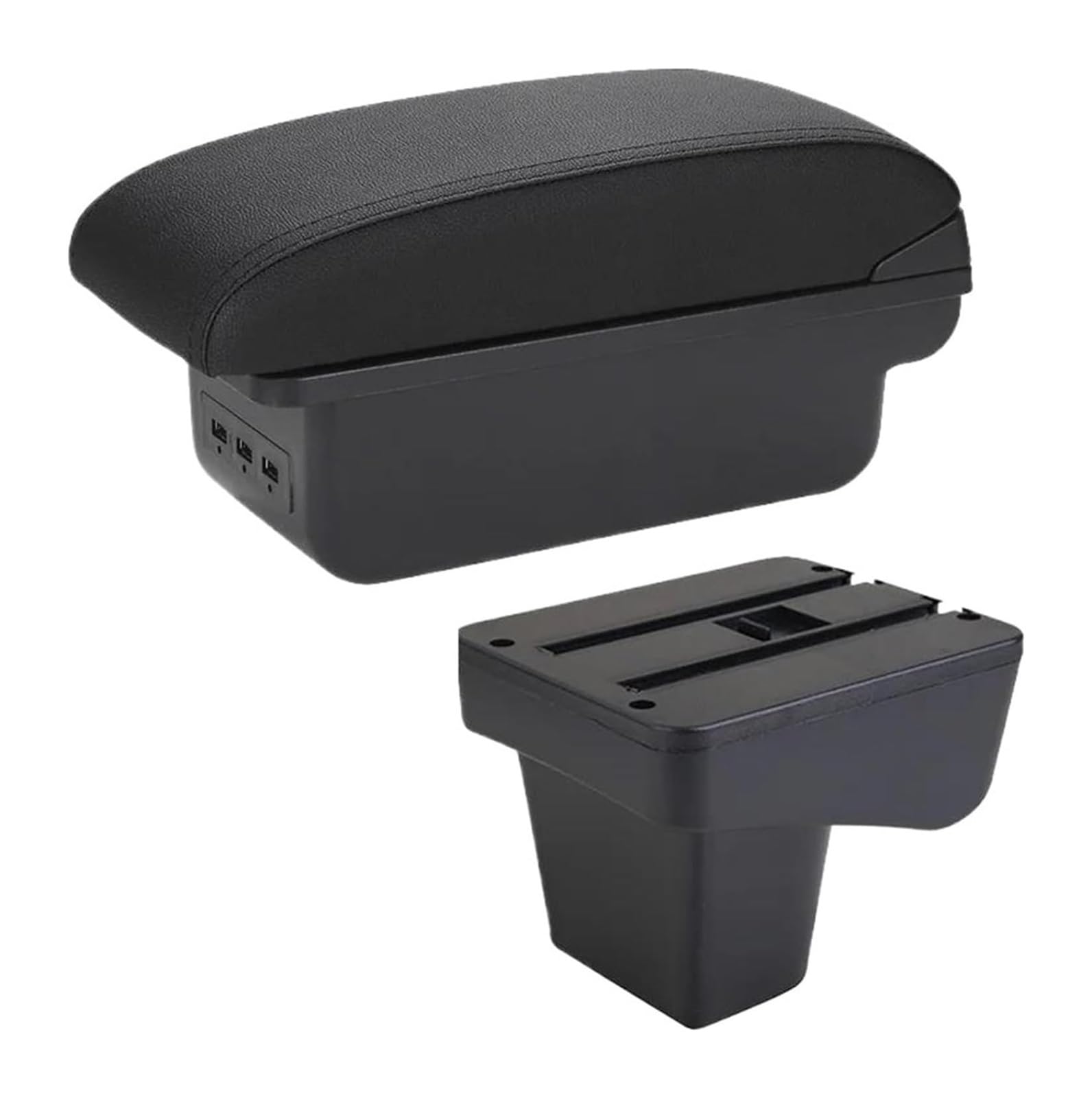 HCKCLMBMZW For Suzuki For Vitara Armrest Box Central Store Content Storage Arm Rest Car Modification Interior Retractable Leathe Car Armrest Center Console(B2 Black Line 3usb)