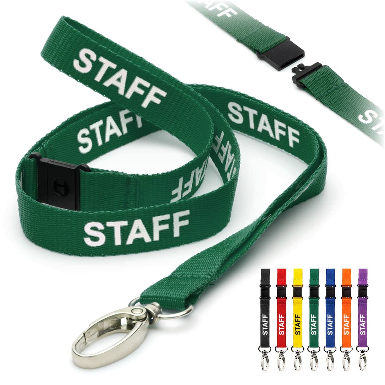 CKB LTD Staff Cordino di sicurezza staccabile con clip in metallo girevole per porta carte d'identità, design a sgancio rapido