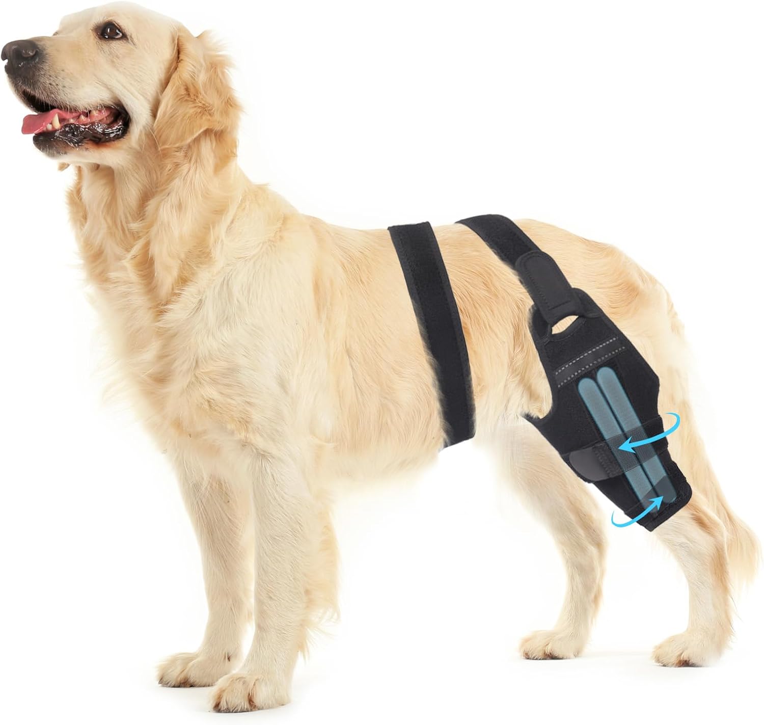 Dog Knee Brace for Torn ACL Hind Leg - Orthopedic Rear Leg Wrap with 2 Metal Stabilizers for Support, for Small Medium Large Dogs, for Arthritis, Luxating Patella, and Joint Injury Recovery