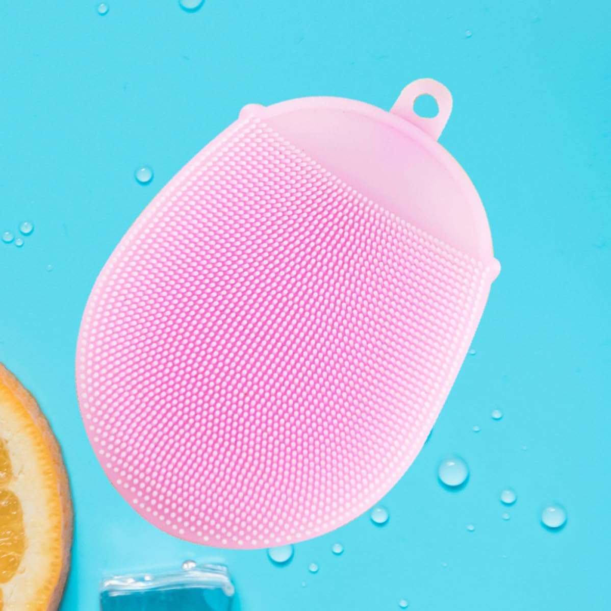 2pcs Silicone Shower Brush for Body and Face Pink image 4