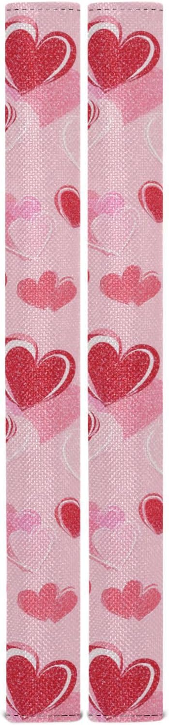 Dussdil Hearts Valentine Refrigerator Door Handle Covers Stars Pattern Romantic Love Kitchen Appliances Gloves Handles Set of 2 Antiskid Fridge Microwave Dishwasher Door Cloth Protector