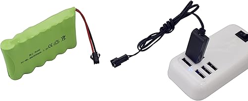 Miniatura 3 de Fytoo Batería recargable AA de 7.2V 2800mah con enchufe SM-2P con cable de carga USB para Huina 1550 550 RC Excavadora Coche Camión Ingeniería Car