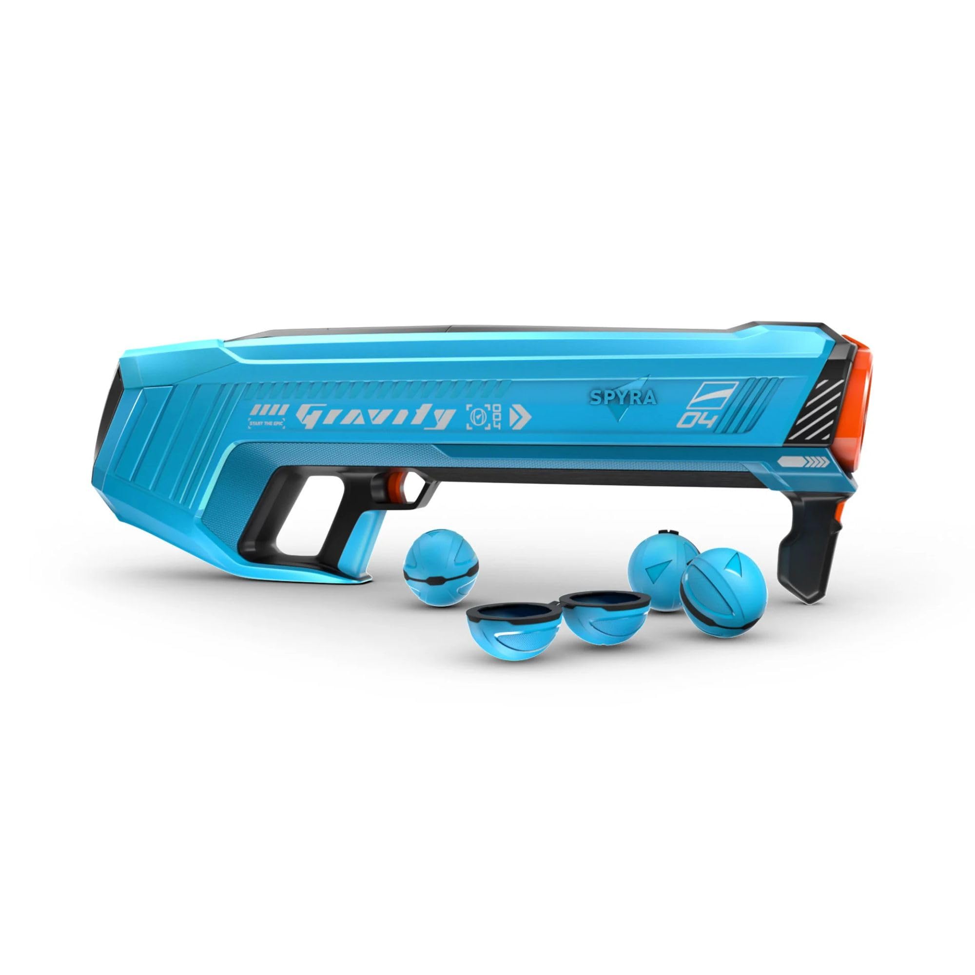 SPYRA Electric Water Bomb Launcher Outdoor Squirt Toy with LED Display, SpyraGravity, Blue