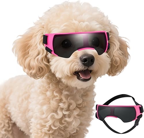 Gafas de sol para perros de raza pequeña a media, lentes UV400 antivaho para cachorros, gafas de sol ajustables y ligeras para perros, para