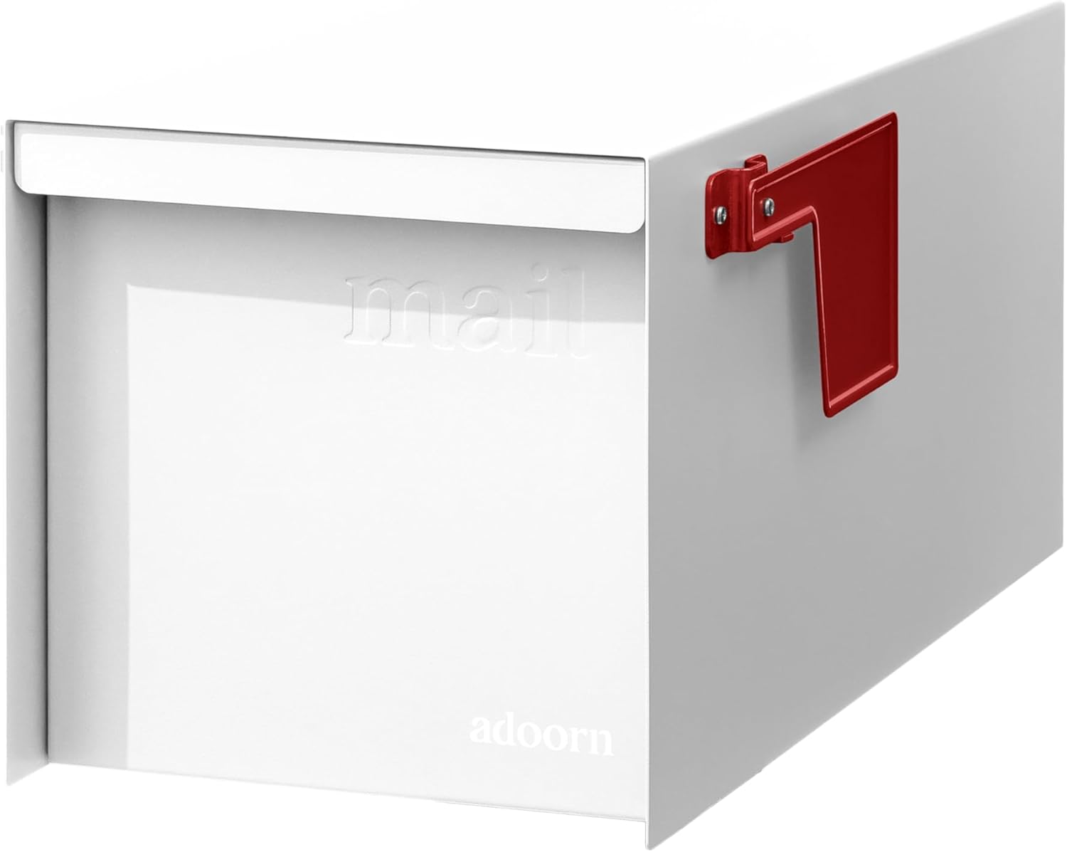 Adoorn Post Mount Mailbox, 9.5x9.5x19.5 in, White